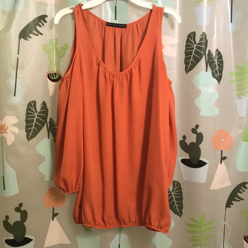Harlow and graham Orange cut out shoulder Blouse